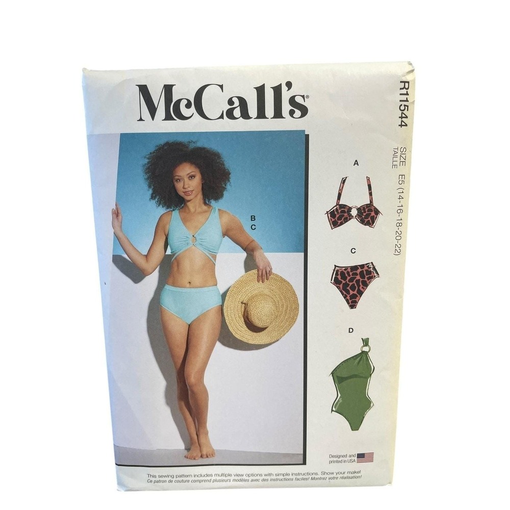 McCall's R11544 Misses' Swimsuits Sewing‎ Pattern Size 14-22